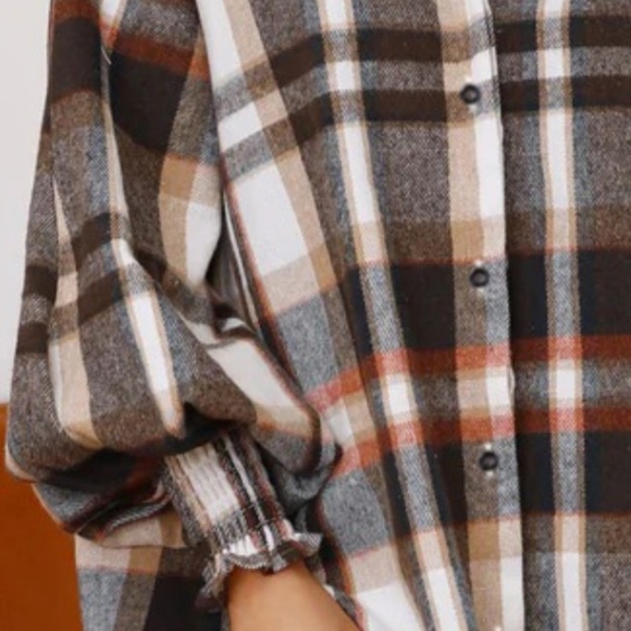 Fall In Love With Plaid Lantern Sleeve Shirt - Picture 6 of 7